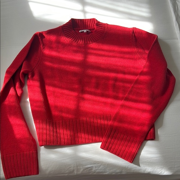 Reformation Sweaters - Reformation Red Crewneck Organic cotton Sweater